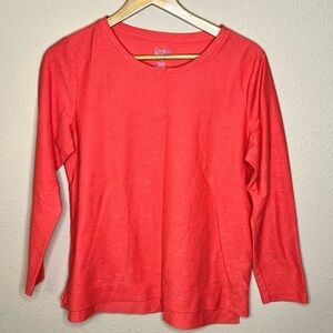 Croft and Barrow Coral Long Sleeve Top Women's Size Medium